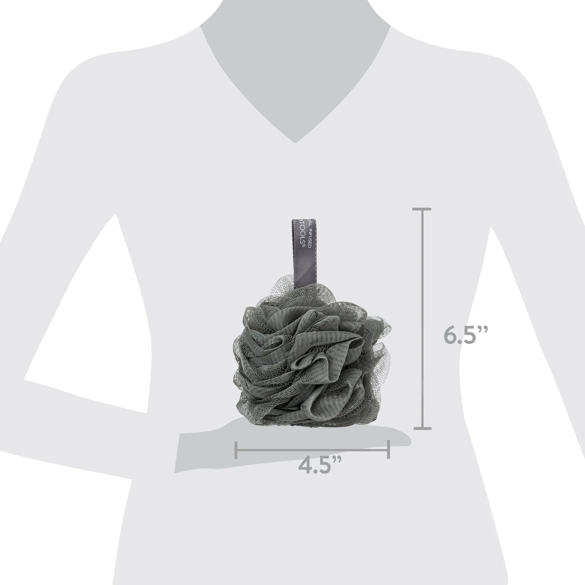 Charcoal Bath Sponge Loofah for Body Cleansing and Exfoliating, 1 Count
