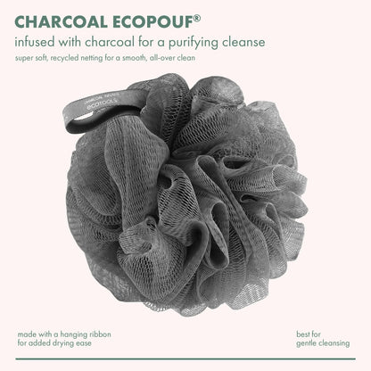 Charcoal Bath Sponge Loofah for Body Cleansing and Exfoliating, 1 Count