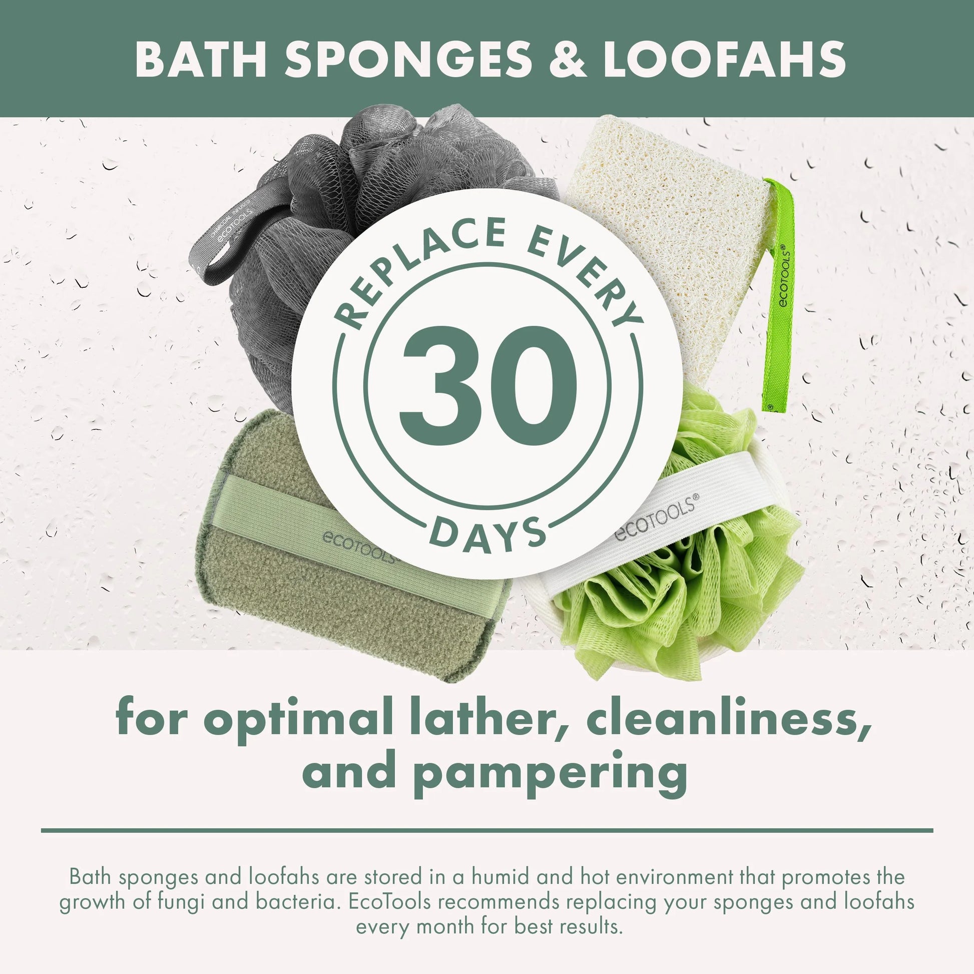 Charcoal Bath Sponge Loofah for Body Cleansing and Exfoliating, 1 Count